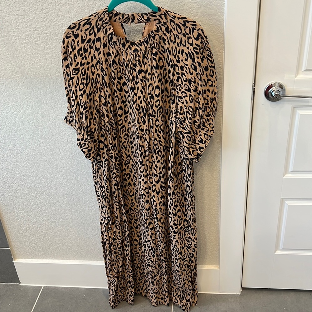 Anthropologie Cheetah Midi Dress - 1X
